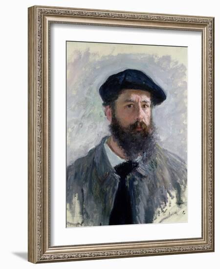 Self Portrait with a Beret, 1886-Claude Monet-Framed Giclee Print