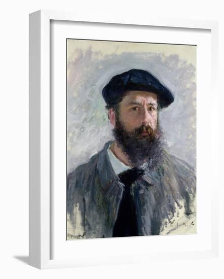 Self Portrait with a Beret, 1886-Claude Monet-Framed Giclee Print