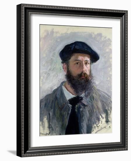 Self Portrait with a Beret, 1886-Claude Monet-Framed Giclee Print