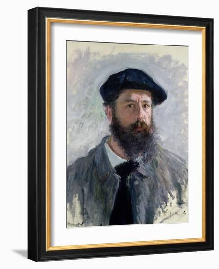 Self Portrait with a Beret, 1886-Claude Monet-Framed Giclee Print