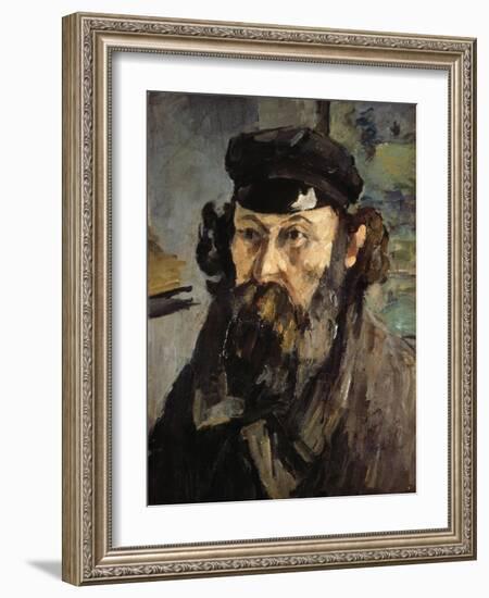 Self-Portrait with a Casquette, 1872-1873-Paul Cézanne-Framed Giclee Print