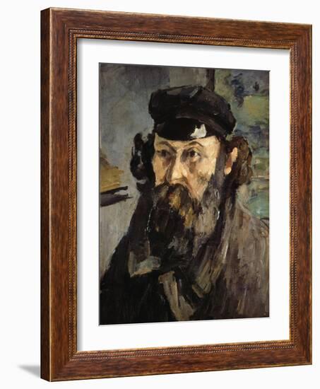 Self-Portrait with a Casquette, 1872-1873-Paul Cézanne-Framed Giclee Print