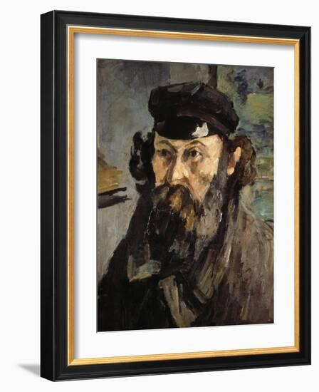 Self-Portrait with a Casquette, 1872-1873-Paul Cézanne-Framed Giclee Print