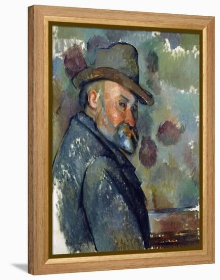 Self-Portrait with a Hat-Paul Cézanne-Framed Premier Image Canvas