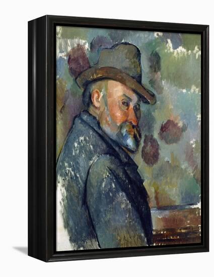 Self-Portrait with a Hat-Paul Cézanne-Framed Premier Image Canvas