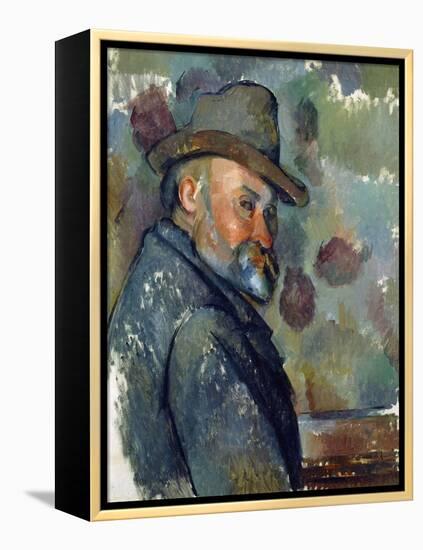 Self-Portrait with a Hat-Paul Cézanne-Framed Premier Image Canvas