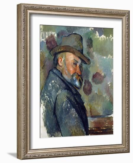 Self-Portrait with a Hat-Paul Cézanne-Framed Giclee Print