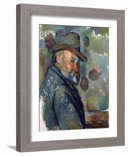 Self-Portrait with a Hat-Paul Cézanne-Framed Giclee Print