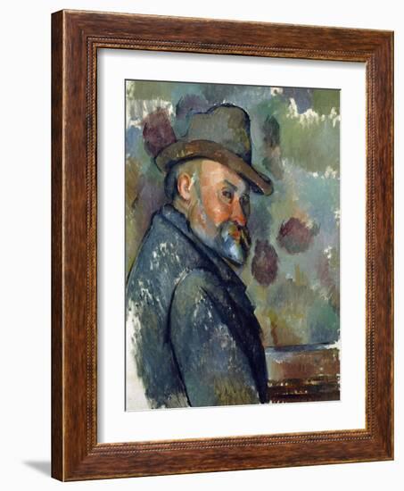 Self-Portrait with a Hat-Paul Cézanne-Framed Giclee Print