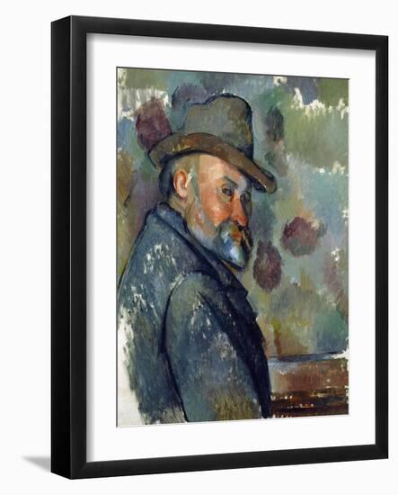 Self-Portrait with a Hat-Paul Cézanne-Framed Giclee Print