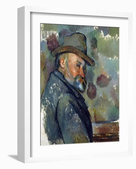 Self-Portrait with a Hat-Paul Cézanne-Framed Giclee Print