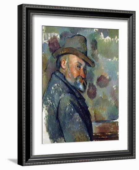 Self-Portrait with a Hat-Paul Cézanne-Framed Giclee Print