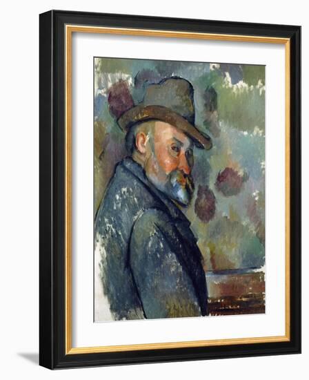 Self-Portrait with a Hat-Paul Cézanne-Framed Giclee Print