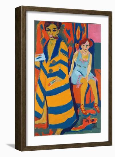 Self Portrait with a Model, 1907-Ernst Ludwig Kirchner-Framed Giclee Print