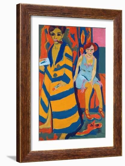 Self Portrait with a Model, 1907-Ernst Ludwig Kirchner-Framed Giclee Print