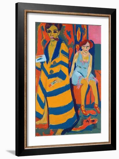 Self Portrait with a Model, 1907-Ernst Ludwig Kirchner-Framed Giclee Print