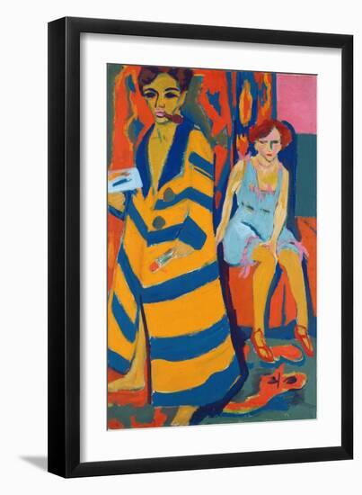 Self Portrait with a Model, 1907-Ernst Ludwig Kirchner-Framed Giclee Print