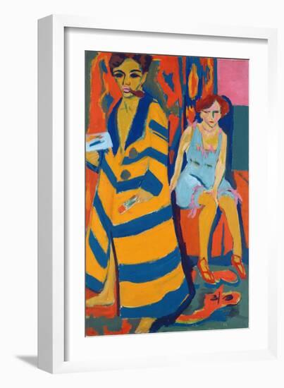 Self Portrait with a Model, 1907-Ernst Ludwig Kirchner-Framed Giclee Print