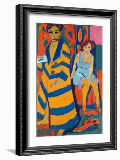 Self Portrait with a Model, 1907-Ernst Ludwig Kirchner-Framed Giclee Print