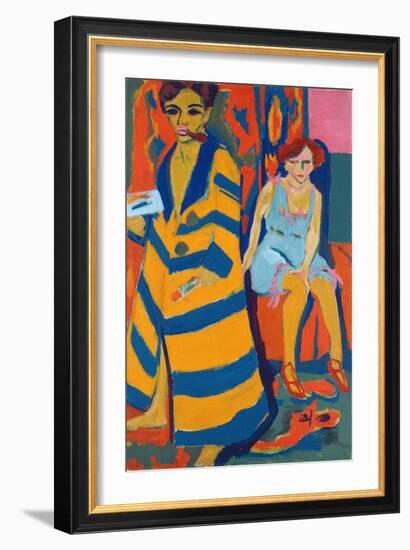 Self Portrait with a Model, 1907-Ernst Ludwig Kirchner-Framed Giclee Print