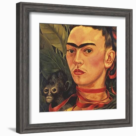 Self Portrait with a Monkey, c.1940 (detail)-Frida Kahlo-Framed Art Print