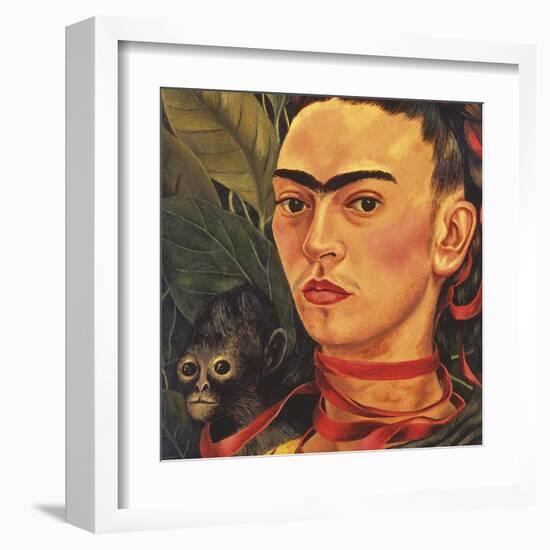 Self Portrait with a Monkey, c.1940 (detail)-Frida Kahlo-Framed Art Print