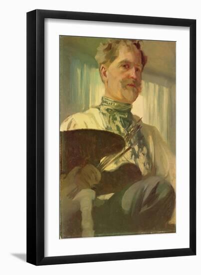 Self Portrait with a Palette, 1907-Alphonse Mucha-Framed Giclee Print