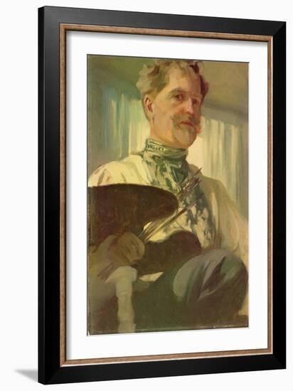 Self Portrait with a Palette, 1907-Alphonse Mucha-Framed Giclee Print