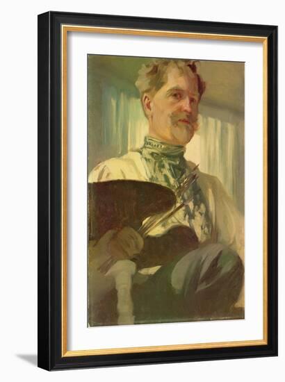 Self Portrait with a Palette, 1907-Alphonse Mucha-Framed Giclee Print