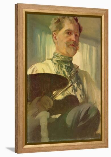 Self Portrait with a Palette, 1907-Alphonse Mucha-Framed Premier Image Canvas