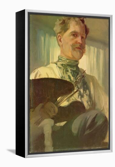 Self Portrait with a Palette, 1907-Alphonse Mucha-Framed Premier Image Canvas