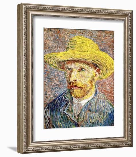 Self-Portrait with a Straw Hat, c.1888-Vincent van Gogh-Framed Giclee Print
