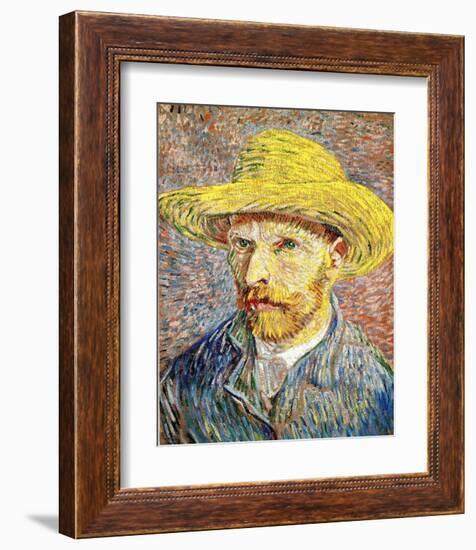 Self-Portrait with a Straw Hat, c.1888-Vincent van Gogh-Framed Giclee Print