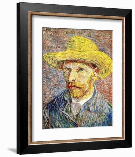 Self-Portrait with a Straw Hat, c.1888-Vincent van Gogh-Framed Giclee Print