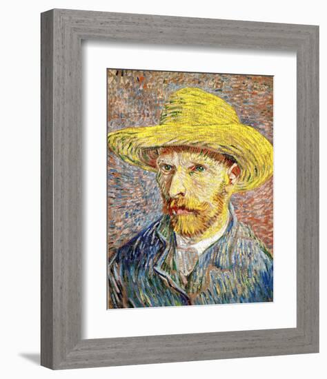 Self-Portrait with a Straw Hat, c.1888-Vincent van Gogh-Framed Giclee Print