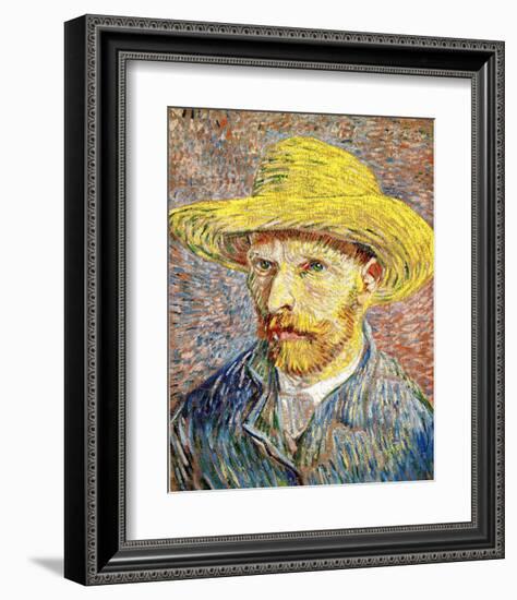 Self-Portrait with a Straw Hat, c.1888-Vincent van Gogh-Framed Giclee Print