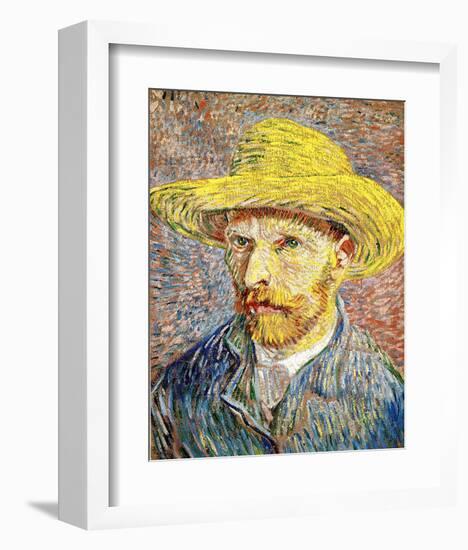 Self-Portrait with a Straw Hat, c.1888-Vincent van Gogh-Framed Giclee Print