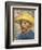 Self-Portrait with a Straw Hat-Vincent van Gogh-Framed Art Print