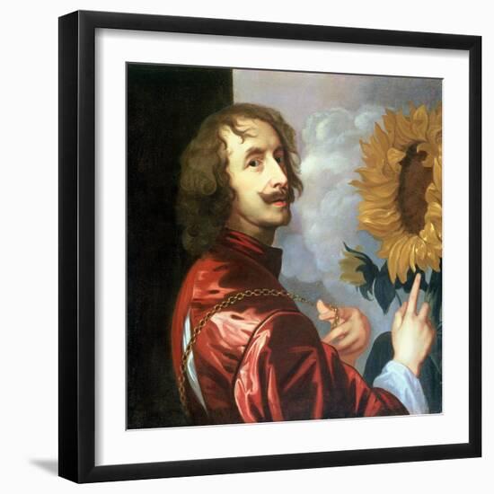 Self Portrait with a Sunflower, after 1632-Sir Anthony Van Dyck-Framed Giclee Print