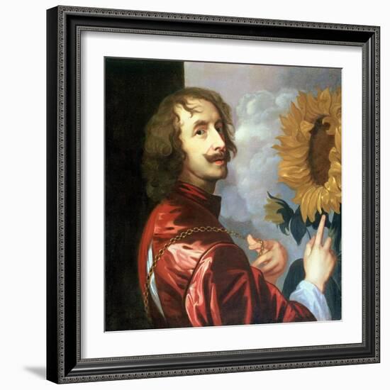 Self Portrait with a Sunflower, after 1632-Sir Anthony Van Dyck-Framed Giclee Print