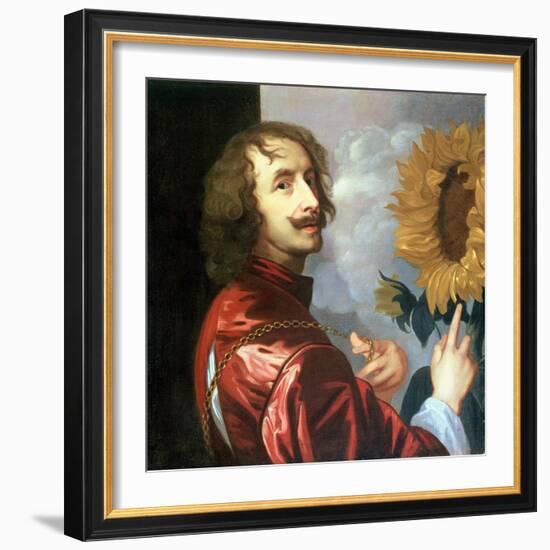 Self Portrait with a Sunflower, after 1632-Sir Anthony Van Dyck-Framed Giclee Print