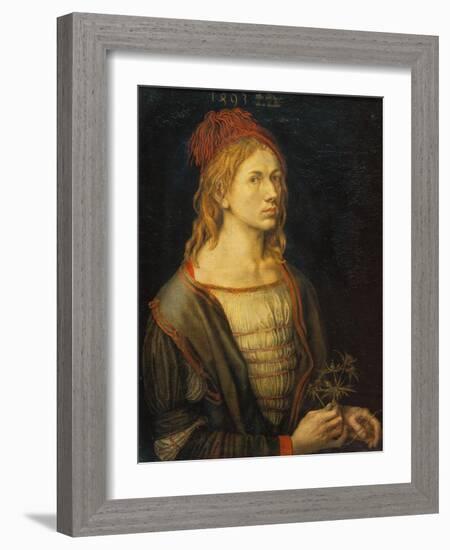 Self Portrait with a Thistle, 1493-Albrecht Dürer-Framed Giclee Print