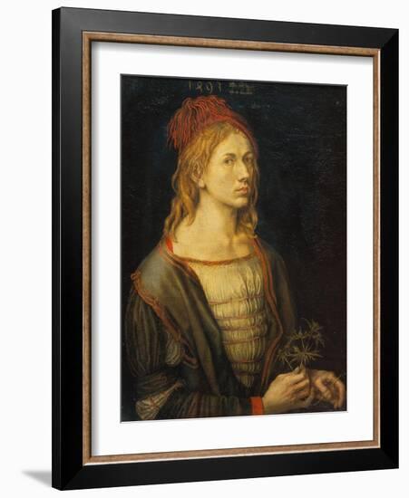 Self Portrait with a Thistle, 1493-Albrecht Dürer-Framed Giclee Print