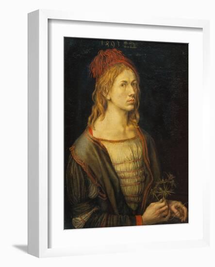 Self Portrait with a Thistle, 1493-Albrecht Dürer-Framed Giclee Print