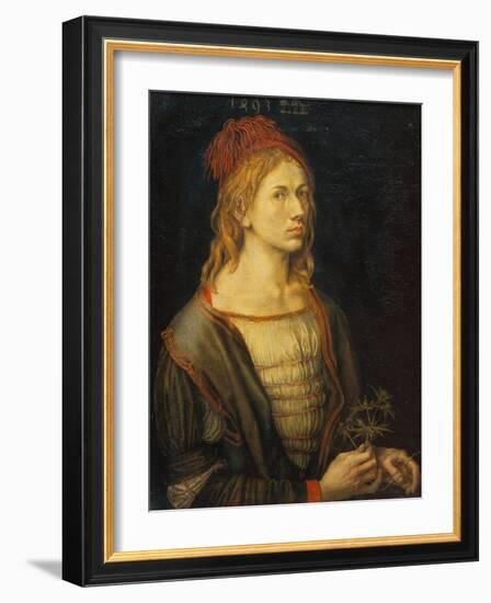 Self Portrait with a Thistle, 1493-Albrecht Dürer-Framed Giclee Print