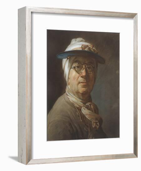 Self Portrait with a Visor, C.1776-Jean-Baptiste Simeon Chardin-Framed Giclee Print