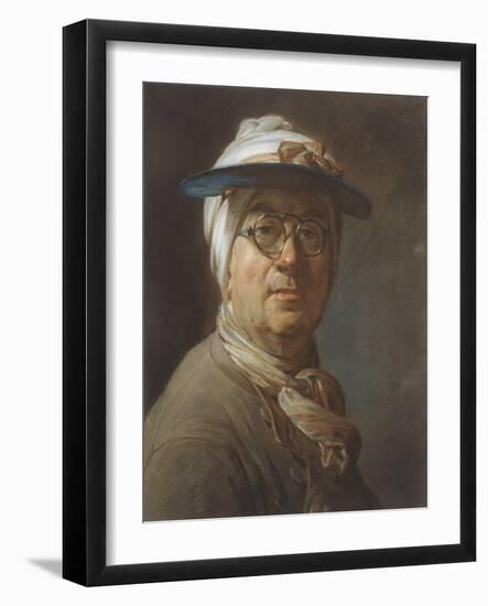 Self Portrait with a Visor, C.1776-Jean-Baptiste Simeon Chardin-Framed Giclee Print