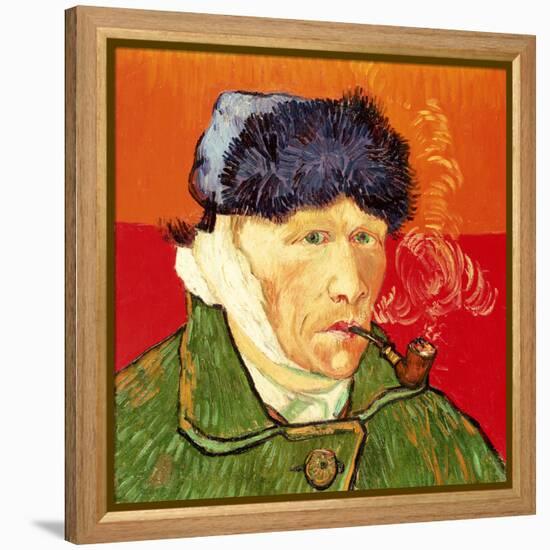 Self Portrait with Bandaged Ear and Pipe, 1889-Vincent van Gogh-Framed Premier Image Canvas