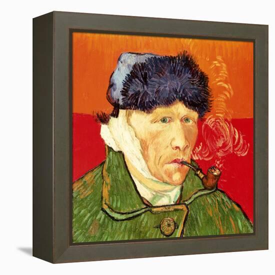 Self Portrait with Bandaged Ear and Pipe, 1889-Vincent van Gogh-Framed Premier Image Canvas