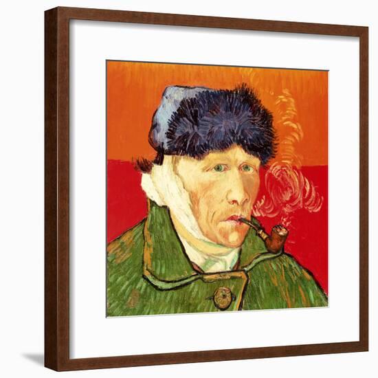 Self Portrait with Bandaged Ear and Pipe, 1889-Vincent van Gogh-Framed Giclee Print